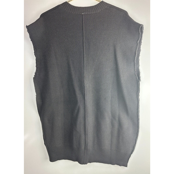NWT Free People Oakleigh Oversized Boyfriend Sweater Vest Button Charcoal Gray M - Picture 12 of 16